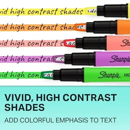 Sharpie Clear View Highlighter Sticks, Chisel Tip, Assorted Fluorescent, 8 Count - 6
