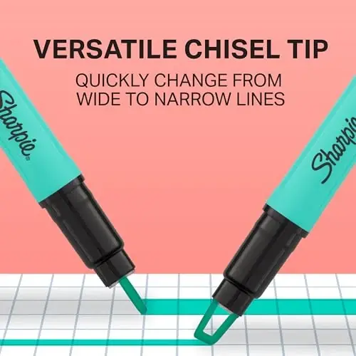 Sharpie Clear View Highlighter Sticks, Chisel Tip, Assorted Fluorescent, 8 Count - School, Home, and Office Use, Teacher Supplies - 4