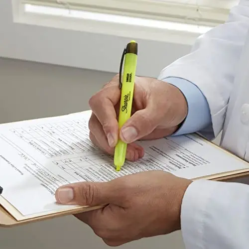 SHARPIE Retractable Highlighters, Chisel Tip, Fluorescent Yellow, 12 Count (Pack of 12) - 4