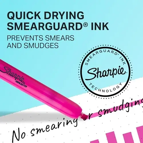 Sharpie Retractable Highlighters Chisel Tip Highlighter Marker Set Fluorescent Highlighters Classroom Journaling Study Supplies Assorted Colors 8 Count - 4