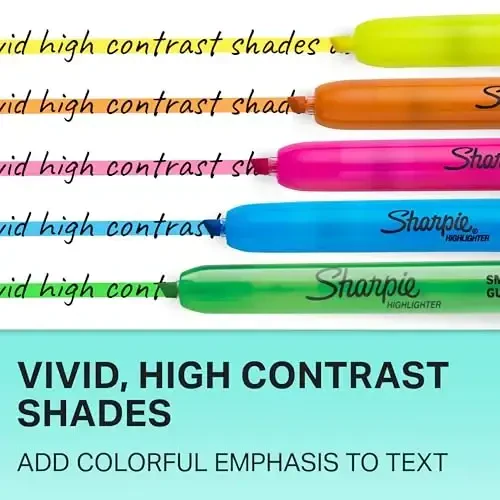 Sharpie Retractable Highlighters Chisel Tip Highlighter Marker Set Fluorescent Highlighters Classroom Journaling Study Supplies Assorted Colors 8 Count - 6