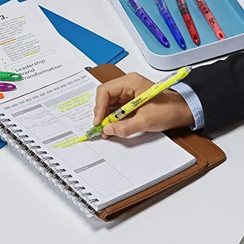 SHARPIE Liquid Highlighters, Chisel Tip, Fluorescent Yellow, 12 Count (Pack of 12) - 4