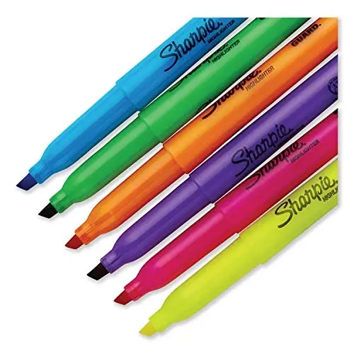 Sharpie Pocket Highlighters, Chisel Tip Highlighter Marker Set, Office Supplies And Classroom Supplies, Stocking Stuffers, Assorted Colors, 24 Count - 3