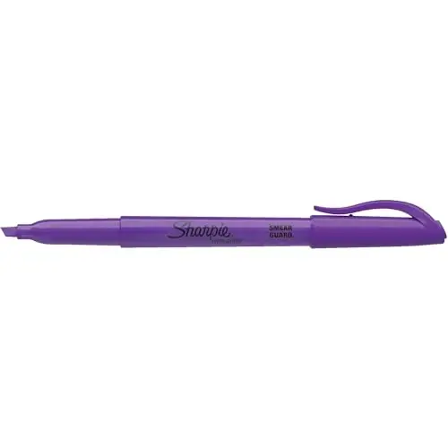 Sharpie Pocket Highlighters, Chisel Tip Highlighter Marker Set, Office Supplies And Classroom Supplies, Stocking Stuffers, Assorted Colors, 24 Count - 5