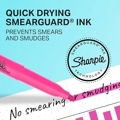 Sharpie Pocket Highlighters, Chisel Tip, Quick Dry, Assorted Fluorescent Colors, 12 Count - O'qish, eslatmalar olish, maktab, kollej, ofis, talaba va o'qituvchi materiallari uchun - 2