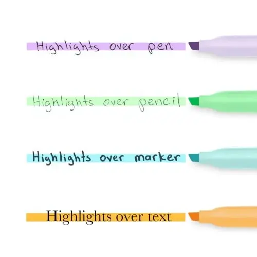 Sharpie Pocket Highlighters, Mild Pastel Colors, Assorted, Chisel Tip, 12 Count 