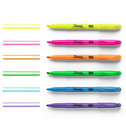 Sharpie Pocket Highlighters, Narrow Chisel Tip Highlighter Marker Set, Pack Of 36 In 6 Assorted Fluorescent And Pastel Highlighters, Ideal For Office Supplies, Teacher Supplies, And School Supplies - 2