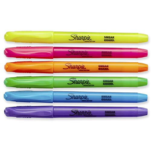 Sharpie Pocket Style Highlighters, Chisel Tip Highlighter Marker Set, Assorted Fluorescent Highlighters, Perfect For Office Supplies, School Supplies, 12 Count - 2