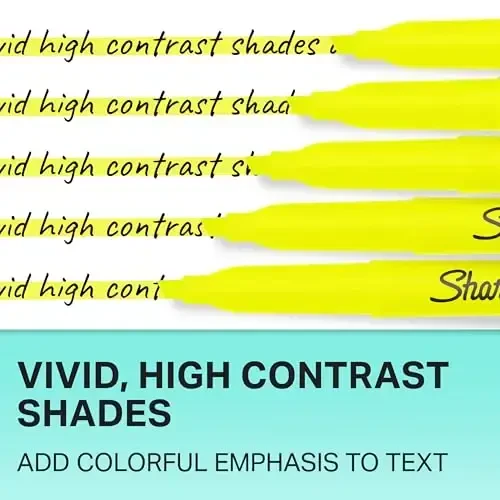 Sharpie Pocket Style Highlighters, Chisel Tip, Fluorescent Yellow, Box of 12 - 6
