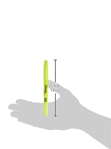 Sharpie Pocket Style Yoriqlagichlar, Qirqra Uchi, Fosforli Sariq, 12 dona quti - 3