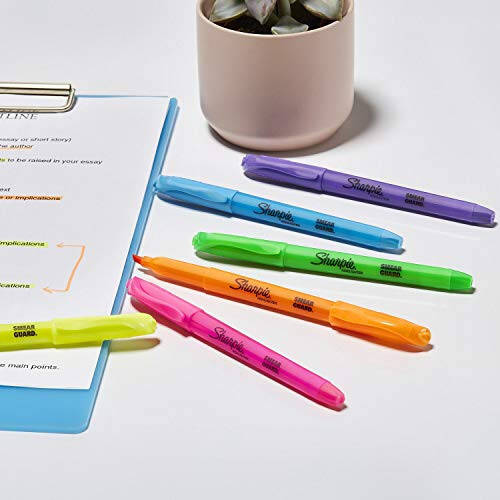 Sharpie Pocket Yorig'ichlari, Tor Markerlar, 36 dona 6 xilma-xil rangdagi fluorescent va pastel rangli markerlar to'plami, ofis uchun, o'qituvchilik uchun va maktab uchun ideal - 5