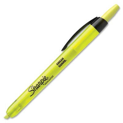 SHARPIE Retractable Highlighters, Chisel Tip, Fluorescent Yellow, 12 Count - 4