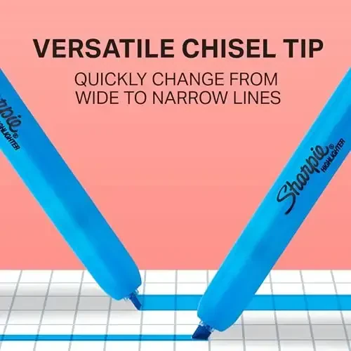 SHARPIE Retractable Highlighters, Chisel Tip, Fluorescent Yellow, 12 Count - 5