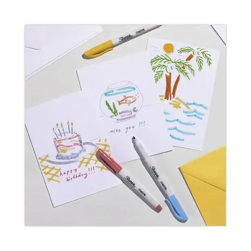 Sharpie S-Note ijodiy markerlari, pastel rangli markerlar, badiiy markerlar toʻplami, turli ranglar, kesilgan uchli, 36 dona — maktabga qaytish, rangli oʻqituvchi uchun zarur buyumlar, jurnal yuritish, qiziqarli ofis jihozlari - 2