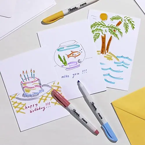 SHARPIE S-Note Yaratıcı İşaretleyiciler, Pastel Vurgulayıcılar, Sanatsal İşaretleyici Seti, Çeşitli Renkler, Keski Uçlu, 24 Adet 