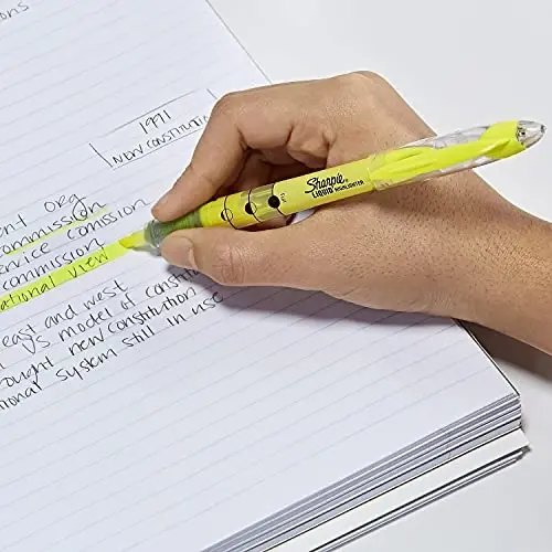 SHARPIE Sıvı Vurgulayıcılar, İnce Uçlu, Floresan Sarı, 12'li Paket - SHARPIE (1)