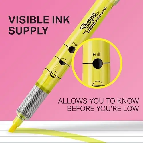 SHARPIE Sıvı Vurgulayıcılar, İnce Uçlu, Floresan Sarı, 12'li Paket - 3
