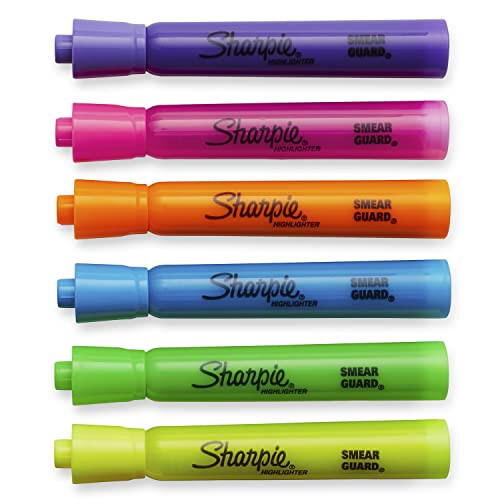 Sharpie Tank Style Highlighters, Chisel Tip Fluorescent Highlighter Marker Set, Office And Teacher Supplies, Assorted, 12 Count - 3