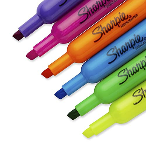 Sharpie Tank Style Highlighters, Chisel Tip Fluorescent Highlighter Marker Set, Office And Teacher Supplies, Assorted, 12 Count - 4