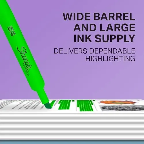 Sharpie Tank Style Highlighters Qalam uchi floresan markerlar to'plami Ofis va o'qituvchi jihozlari Har xil 12 dona (6 dona) - 5