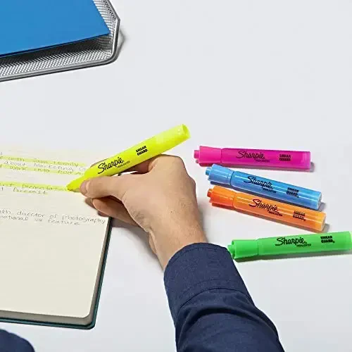 Sharpie Tank Style Highlighters Chisel Tip Fluorescent Highlighter Marker Set Office And Teacher Supplies Assorted 12 Count - 5