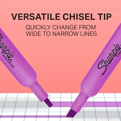 Sharpie Tank Highlighters, Chisel Tip, Assorted Fluorescent, Six Assorted Colors, 12 Count - Back to School, Office, Teacher Supplies - 3