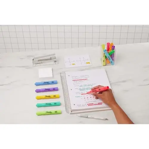 Sharpie Tank Highlighters, Chisel Tip, Assorted Fluorescent, Six Assorted Colors, 12 Count - Back to School, Office, Teacher Supplies - 5
