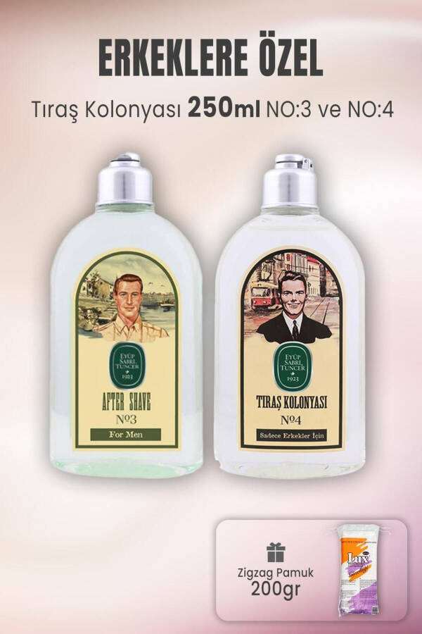 Shaving Cologne No: 3, No: 4 And Zigzag Cotton 200 gr - 1