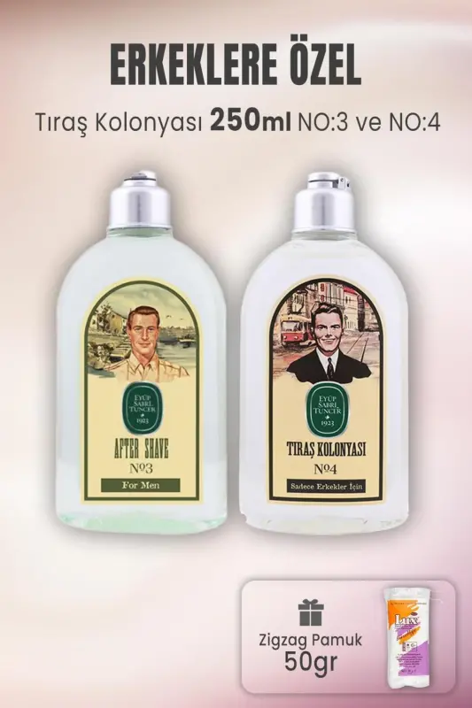 Shaving Cologne No 3, No 4 And Zigzag Cotton 50 gr - EYÜP SABRI TUNCER