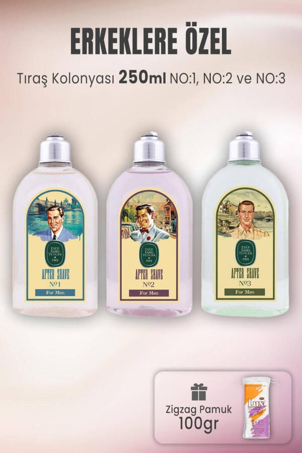 Shaving Cologne Set 1-2-3 and Zigzag Cotton 100 gr - 1