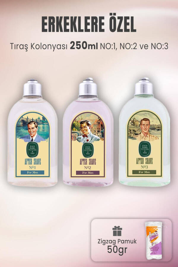 Shaving Cologne Set 1-2-3 and Zigzag Cotton 50 gr - 1