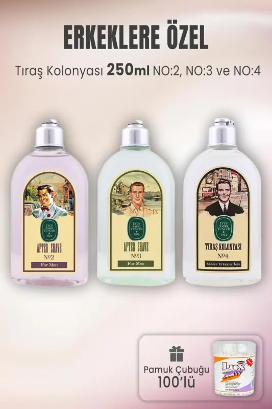 Shaving Cologne Set 2-3-4 And Cotton Swab 100 Pack - EYÜP SABRI TUNCER