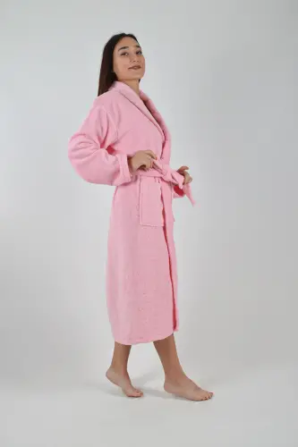 SHAWL COLLAR BATHROBE 1 PIECE - Pink - 5