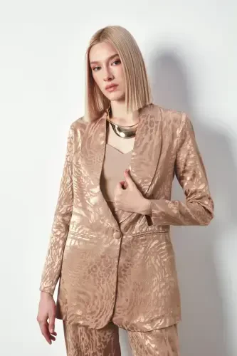 Shawl Collar Patterned Jacket - VIZON - SATEEN (1)