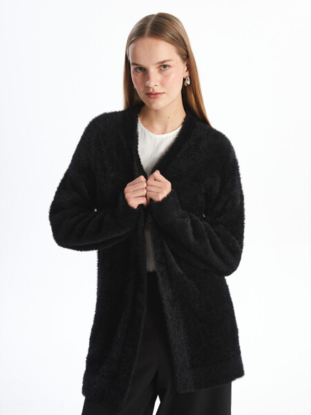 Shawl Collar Plain Long Sleeve Women's Plush Robe - 7