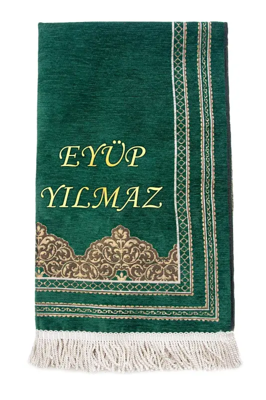Shaxsiy kashtali sovg'a shonil namozlik Ismli Seccade Yashil-Yashil - 2