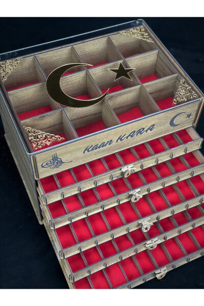 Shaxsiylashtirilgan yog'och tasbeh va soat kollektsiya qutisi (50 tasbeh, 12 soat). - 10