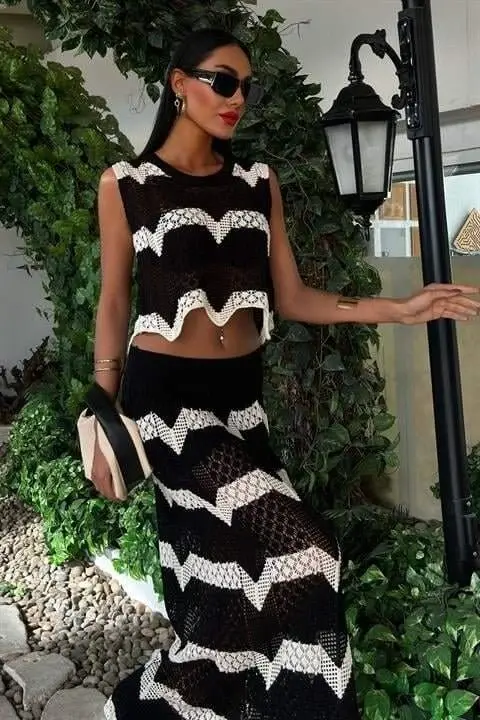 Shayna Openwork Crop Set 9825 - 4