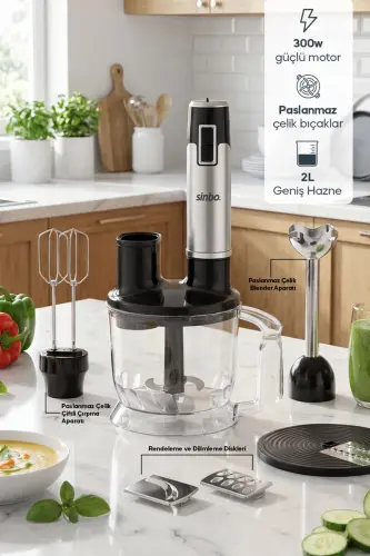 SHB-3186 5 Funktsiyali Qo'l Blender To'plami - 1