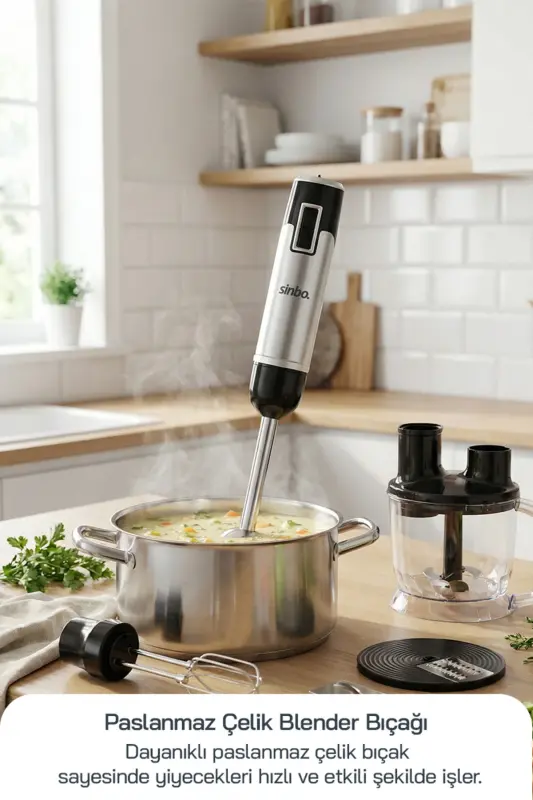 SHB-3186 5 Funktsiyali Qo'l Blender To'plami - 4