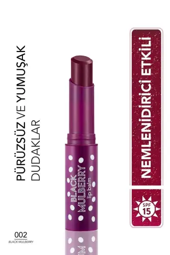 Shea va kakao yog'i qo'shilgan rangli lab balm (QORA SMORODINA) - Lip Balm - 002 - 8690604555376 - FLORMAR (1)
