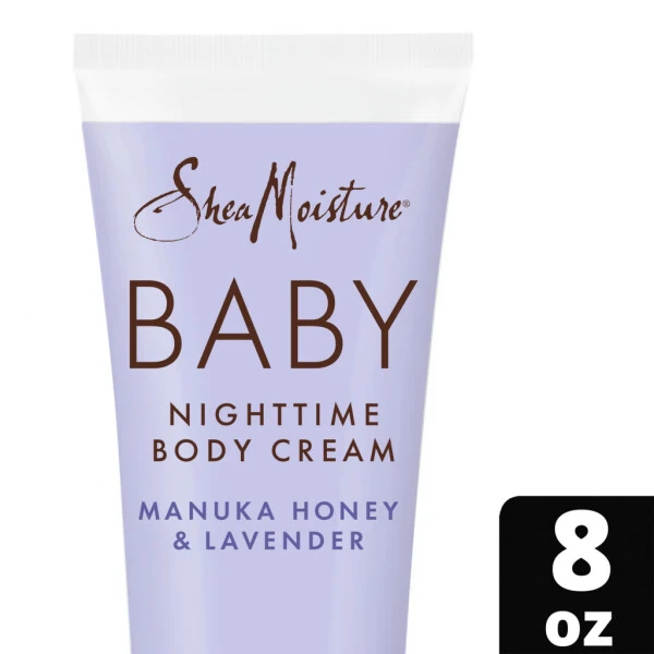 SheaMoisture Baby Nighttime Body Cream Manuka Honey & Lavender, 8 oz- - SHEAMOISTURE
