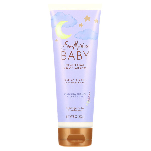 SheaMoisture Baby Gece Vücut Kremi Manuka Balı ve Lavanta, 8 oz - 2