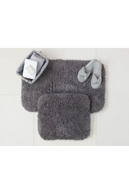 Sheep 2-piece Bath Mat - Anthracite-Anthracite - MADAME COCO