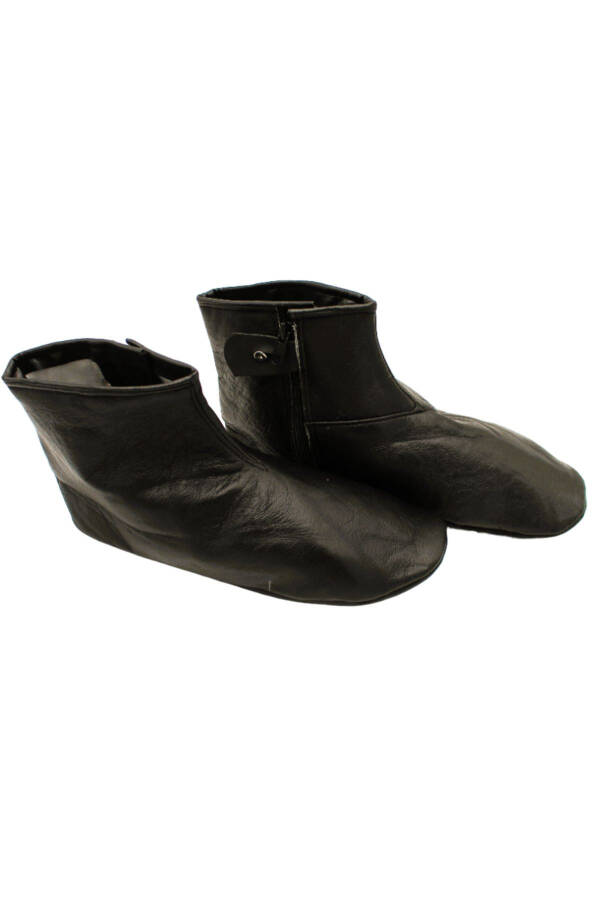 Sheep Skin Plain Leather Boots - 1