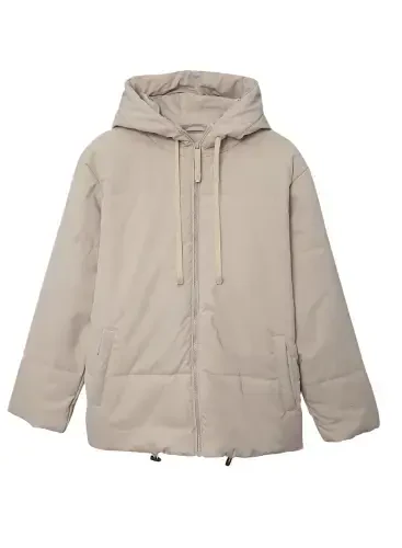 SHEWIN Womens Hooded Puffer Jacket Full Zipper Short Coat with Pockets Winter Warm Outerwear Petite- - 8