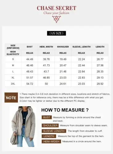 SHEWIN Womens Full Zipper Hooded Puffer Jacket Short Coat with Pockets Petite - SHEWIN (1)