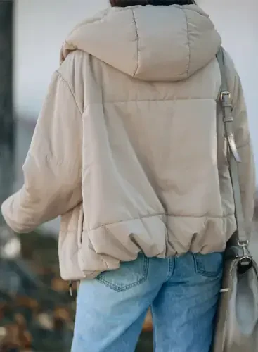 SHEWIN Womens Full Zipper Hooded Puffer Jacket Short Coat with Pockets Petite- - 3