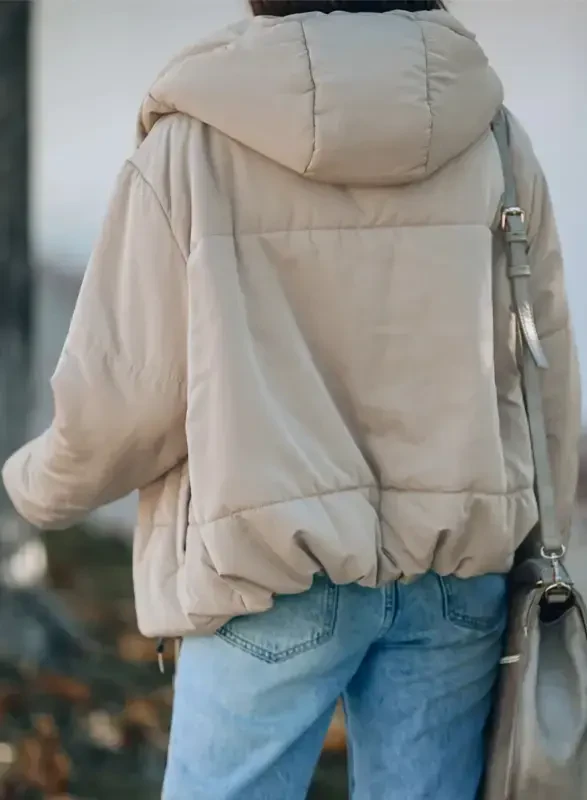 SHEWIN Womens Full Zipper Hooded Puffer Jacket Short Coat with Pockets Petite- - 3