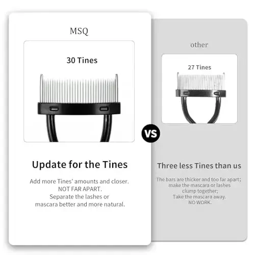 Щетка для ресниц MSQ Разделитель для ресниц Аппликатор для туши Определитель ресниц с крышкой гребня Дугообразные косметические кисти Инструмент Черный (1 шт.) - 6